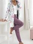 Jersey Lässig Weit Jacke und Hose Zweiteiliges Set