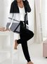 Jersey Lässig Weit Jacke und Hose Zweiteiliges Set