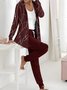 Jersey Lässig Weit Jacke und Hose Zweiteiliges Set