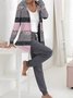 Jersey Lässig Weit Jacke und Hose Zweiteiliges Set