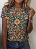 Große Größen Lässig Weit Rundhals Jersey T-Shirt