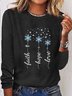 Damen Vertrauen hoffen Liebe Schneeflocken Lässig Rundhals Bluse