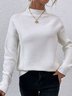 Lässig Rollkragen Sweatshirt