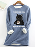 Lustig Buchstabe Verzeihung Tat I Rollen meine Augen aus laut Katze Lässig Rundhals Vlies Lässig Sweatshirt