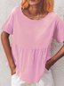 Pink Weite Bluse mit Kurzarm